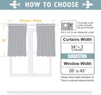 ChrisDowa Small Window Curtains 36 inches Long for Bedroom - Grommet Short Thermal Insulated Room Darkening Curtains for Kitchen (2 Panels, Grey, 34 x 36 Inch)
