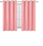 LEMOMO Blackout Curtains 66 x 54 Inch Long Pink Curtains Set of 2 Panels Room Darkening Curtains for Bedroom and Living Room