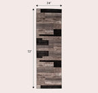 LIANLAM 2x6 Washable Runner Rug for Hallway&Kitchen,Non-Slip Long Carpet with Vintage Checkered Design,Ultra-Thin Low Pile,Stain Resistant Easy Clean Floor Mat for High Traffic Areas(2x6,Chocolate)