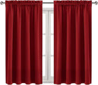 DWCN Christmas Burgundy Room Darkening Blackout Curtains - Thermal Insulated Privacy Energy Saving Window Curtain Drapes 52 x 45 inch Length, Set of 2 Bedroom Living Room Curtains
