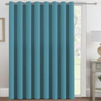 H.VERSAILTEX Blackout Patio Curtains 100 x 108 Inches for Sliding Door Extral Wide Blackout Curtain Panels Thermal Insulated Room Divider - Grommet Top, 9' Tall by 8.5' Wide - Storm Blue
