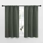 NICETOWN Bedroom Curtains Blackout Draperies - All Season Thermal Insulated Solid Rod Pocket Top Blackout Curtains/Drapes for Kid's Room (Dark Mallard, 1 Pair, 34 x 45 Inch)