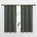 NICETOWN Bedroom Curtains Blackout Draperies - All Season Thermal Insulated Solid Rod Pocket Top Blackout Curtains/Drapes for Kid's Room (Dark Mallard, 1 Pair, 34 x 40 Inch)