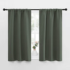 NICETOWN Bedroom Curtains Blackout Draperies - All Season Thermal Insulated Solid Rod Pocket Top Blackout Curtains/Drapes for Kid's Room (Dark Mallard, 1 Pair, 34 x 40 Inch)