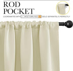 NICETOWN Living Room Curtains, Home Decorations Thermal Insulated Solid Rod Pocket Blackout Drapes for Cafe (Beige, One Pair, 70 x 84-inch)