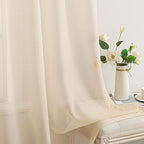 MIULEE 2 Panels Solid Color Sheer Window Curtains Elegant Window Voile Panels/Drapes/Treatment for Bedroom Living Room (54X102 Inches Cream)