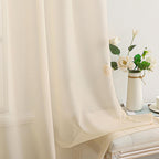 MIULEE 2 Panels Sheer Curtains for Living Room 54 X 108 Inches Cream
