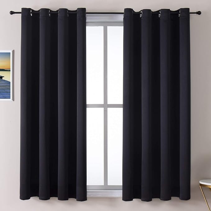 ChrisDowa Blackout Curtains for Bedroom and Living Room 63 Inches Long