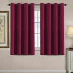 H.VERSAILTEX Blackout Curtains for Christmas Thermal Insulated Window Treatment Curtain 54 inch Length Energy Saving Solid Grommet Top Blackout Drape, One Panel, Burgundy Red, 52" W x 54" L