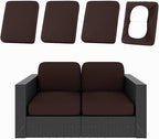 hyha 4Pcs Patio Cushion Covers, Stretch Outdoor Couch Cushion Covers Replacement, Washable Outdoor Chair/Sofa Slipcovers for Patio Furniture Cushions Protector with Elastic Bottom(Coffee,Cover Only)