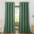NICETOWN Thick Linen Olive Green Curtains & Drapes, Grommet Linen Blend Privacy with Light Filtering Window Treatments for Bedroom/Living Room, W55 x L90, Olive Green, 1 Pair