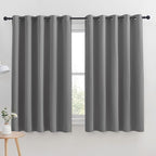 NICETOWN Silver Grey Blackout Curtain Panels for Bedroom, Thermal Insulated Grommet Top Blackout Draperies and Drapes for Basement (2 Panels, W70 x L63-inch, Silver Grey)