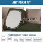 H.VERSAILTEX Velvet Stretch Couch Cushion Cover Plush Cushion Slipcover for Chair Loveseat Sofa Cushion Furniture Protector Seat Cushion Sofa Cover (2 Piece Medium Sofa Cushion Covers, Olive)