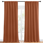 NICETOWN Blackout Curtains and Drapes - Thermal Insulated Solid Rod Pocket Blackout Draperies/Panels (Burnt Orange, 1 Pair, 52 by 95 inches)