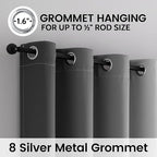 SimpleHome Grey and Greyish White Blackout Curtains for Bedroom 72 Inches Long, Room Darkening Grommet Curtains for Living Room,Thermal Insulated Ombre Drapes,2 Panels, 52x72 inches Length