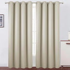 LEMOMO Blackout Curtains 52 x 90 Inch Long Light Beige Curtains Set of 2 Panels Room Darkening Curtains for Bedroom and Living Room