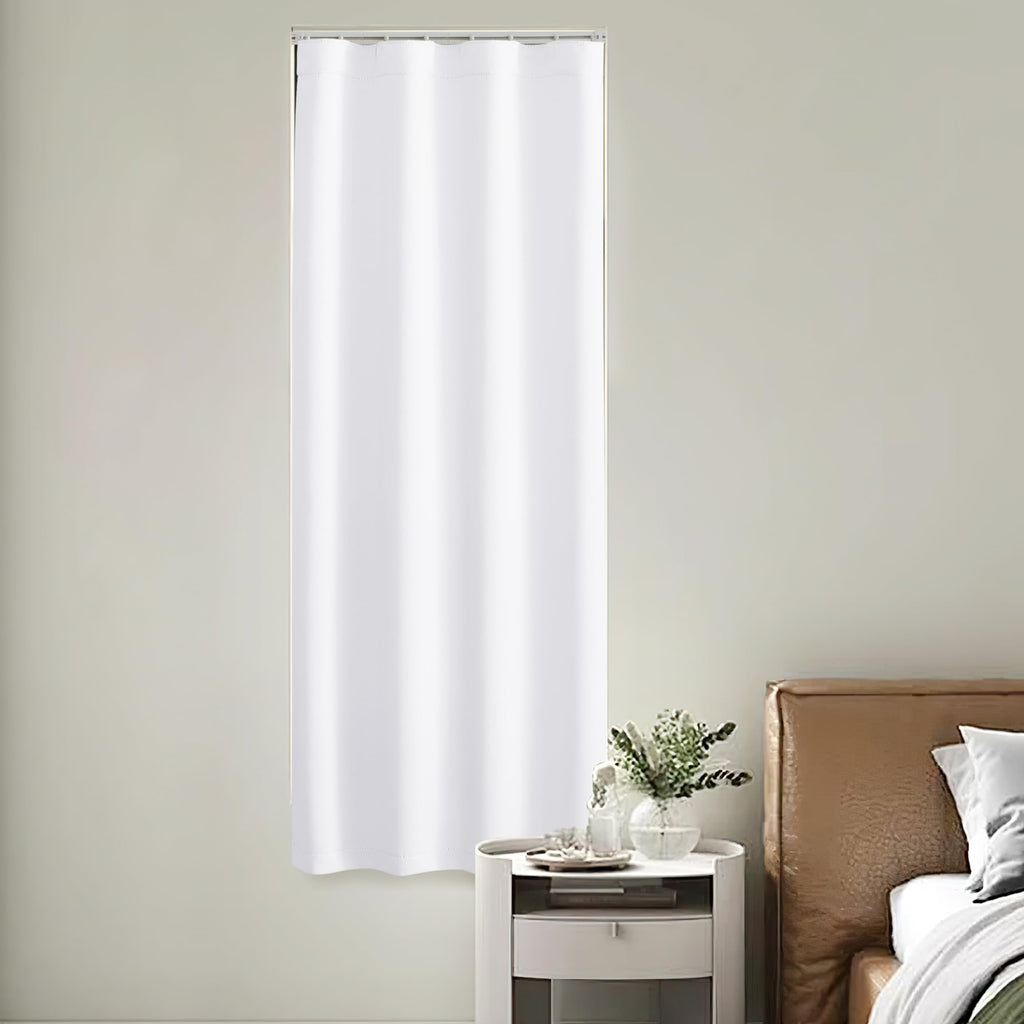 NICETOWN 1 Panel Blackout Door Curtain, Thermal Insulated Privacy Window Covering for Patio French Front Door Sidelight Curtain, Rod Pocket and Ceiling Track, W36 x L72 inch, Pure White