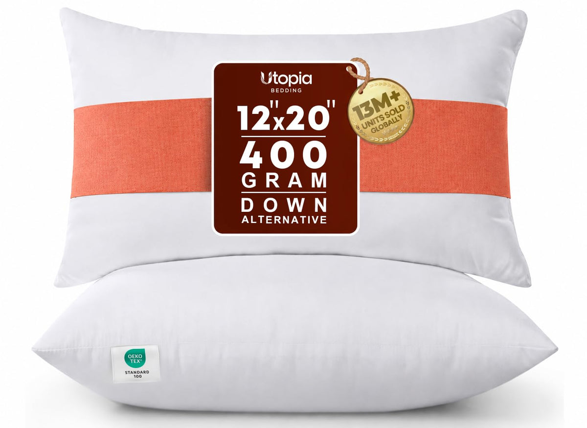 Utopia Bedding 12x12 Pillow Inserts, White Throw Pillows for Couch, 2 Pack