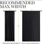 NICETOWN Black Blackout Curtain Blinds - Solid Thermal Insulated Window Treatment Blackout Drapes for Bedroom (2 Panels, 70 inches Wide by 84 inches Long)