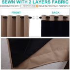 NICETOWN Total Blackout Panels for Nursery, Super Soft, Heavy Duty and Thick Window Treatment Curtains 63 inches Long with Black Lined for Basement, (1 Pair, Cappuccino, 70 inches Wide Each Panel)