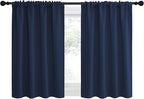 NICETOWN RV Blackout Curtains for Camper Windows, Kitchen Curtains, Short Blackout Curtains & Drapes, Thermal Insulated Rod Pocket Window Treatment Draperies for Nursery (Navy, 29" x 30", Set of 2)