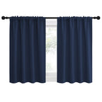 NICETOWN RV Blackout Curtains for Camper Windows, Kitchen Curtains, Short Blackout Curtains & Drapes, Thermal Insulated Rod Pocket Window Treatment Draperies for Nursery (Navy, 34" x 30", Set of 2)