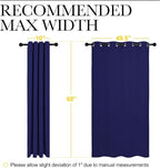 NICETOWN Blackout Draperies Curtains, All Season Thermal Insulated Solid Grommet Top Blackout Curtains/Drapes for Kid's Room (Royal Blue, 1 Pair, 55 x 68 inches)