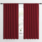 NICETOWN Christmas Patio Door Blackout Curtains, Noise Reducing Curtains and Drapes with Rod Pocket for Wide Window (62" Wide by 63" Long, Burgundy Red, 2 Panels)