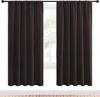 NICETOWN Blackout Curtain Panels 72 inches - Energy Saving Thermal Insulated Solid Rod Pocket Blackout Curtains for Bedroom (1 Pair, 52 inches by 72 Inch, Toffee Brown)