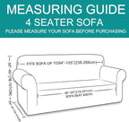 U-NICE HOME 4 Seater Stretch Couch Cover for 3 Cushion Sofa, Sand