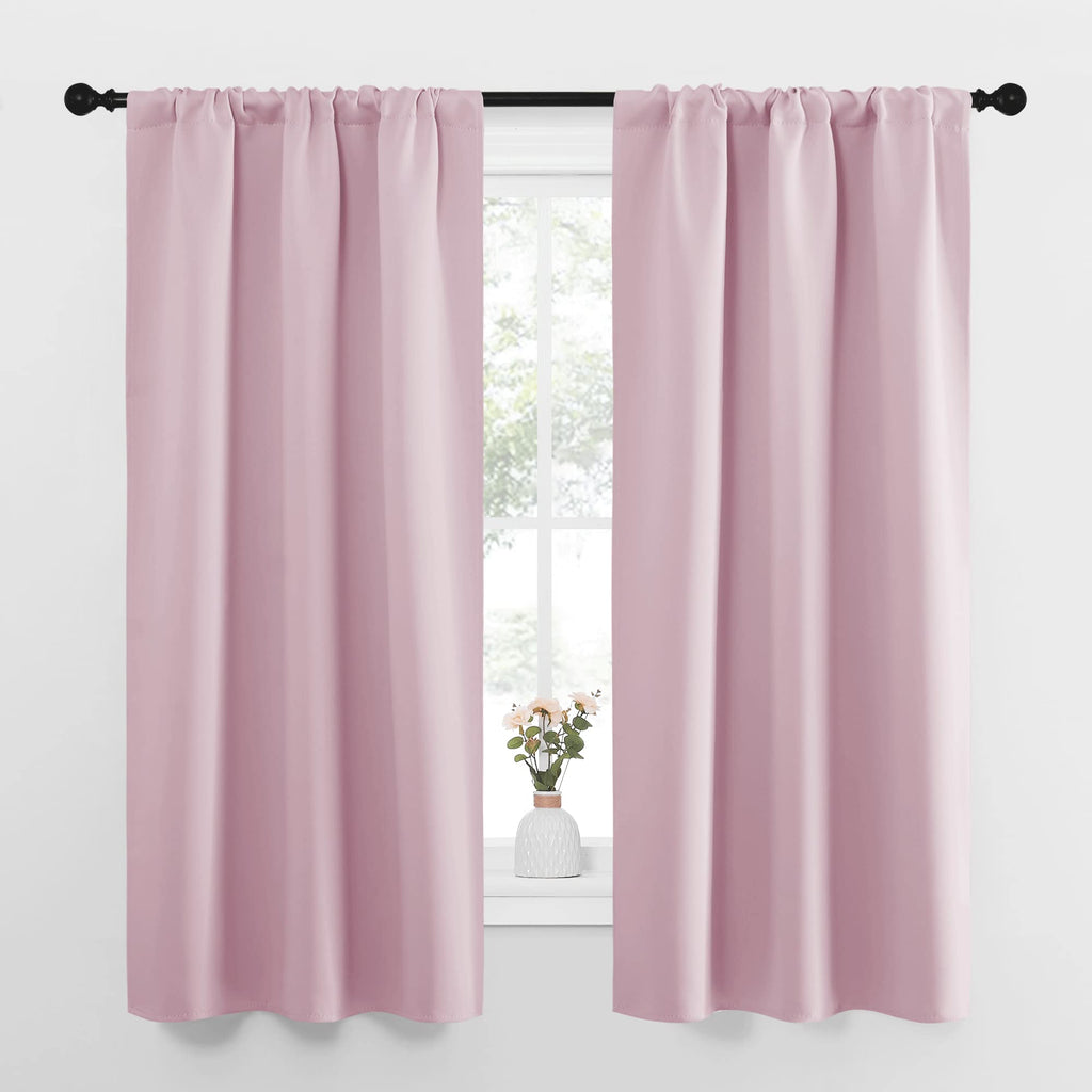 NICETOWN Bedroom Curtains, Room Darkening Draperies Window Curtain Panels, Thermal Insulated Room Darkening Curtains (Lavender Pink, 2 Panels, W34 x L63)