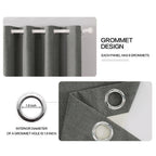 MIULEE 100% Blackout Linen Curtains for Bedroom 52x120 Inches Dark Grey