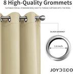 Joydeco Beige Custom Solid Single Blackout Curtain for Bedroom and Living Room, Grommet Thermal Insulated Room Darkening Curtain 1 Panel (Custom Size,Beige)