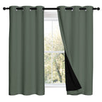 NICETOWN 100% Blackout Curtains 54 inches Long, Double-Deck Completely Blackout Window Treatment Thermal Insulated Lined Drapes for Small Window (Dark Mallard, 1 Pair, 42 inches Width Each Panel)