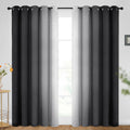 SimpleHome Ombre Black to Grey White Curtains for Living Room 62Wx84L