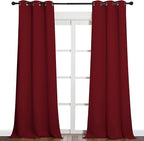 NICETOWN Christmas Burgundy Red Blackout Drapes - Window Treatment Light Blocking Privacy Curtain Panels for Window Decoration (Set of 2, 42 inches by 90-inch)