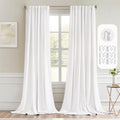 MIULEE Pure White Back Tab Blackout Curtains 52x102 Inch Long 2 Panels Set
