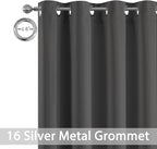 Yakamok Blackout Patio Curtains 100x84 Inches for Sliding Door Extral Wide Blackout Curtain Panels Thermal Insulated Room Divider - Grommet Top, 7' Tall by 8.3' Wide - Charcoal Grey
