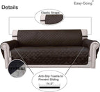 Easy-Going Chair Sofa Slipcover Reversible Sofa Cover Water Resistant Couch Cover Furniture Protector Cover with Elastic Straps for Pets Kids Children Dog Cat (Chair, Chocolate/Beige)