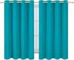 LEMOMO Blackout Curtains 66 x 54 Inch Long Teal Curtains Set of 2 Panels Room Darkening Curtains for Bedroom and Living Room