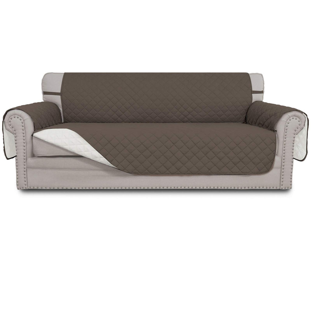 Easy-Going Reversible Couch Cover, 3 Cushion Sofa, Large, Taupe/Ivory