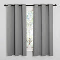 NICETOWN Silver Grey Thermal Insulated Grommet Blackout Curtains, Kids Window Drape Panel for Nursery, Privacy Short Curtains (2 Panels, W42 x L48 -Inch)