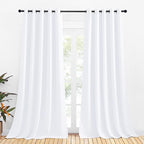 NICETOWN 50% Light Blocking Curtain Panels for Bedroom, Home Decoration Easy-Care Solid Grommet Draperies/Drapes, Window Covering for Kitchen (2 Panels, 70 by 108, Pure White)