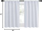 NICETOWN Greyish White Window Curtain Panels, RV Bunk Curtains, Thermal Insulated Rod Pocket Room Darkening Curtain Sets for Loft (Greyish White, 2 Panels, 42 in x 30 in (W x L))