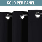 H.VERSAILTEX 100% Blackout Bedroom Curtains Drapes 63 Inch Length Thermal Insulated Window Curtain Panels Energy Efficient Grommet Top Winter Curtain - Solid in Jet Black (One Panel), 52" W x 63" L