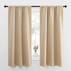 NICETOWN Blackout Room Darkening Curtains - Home Decoration Light & Noise Reducing Thermal Insulated Window Draperies with Rod Pocket Top (Biscotti Beige, 2 Panels, 34 inches Wide x 63 inches Long)