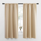 NICETOWN Blackout Room Darkening Curtains - Home Decoration Light & Noise Reducing Thermal Insulated Window Draperies with Rod Pocket Top (Biscotti Beige, 2 Panels, 34 inches Wide x 63 inches Long)