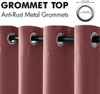 MIULEE Blackout Curtains for Bedroom Living Room Thermal Insulated Room Darkening Grommet Top Solid Light Blocking Drapery Set of 2 Window Panels 52 x 72 Inches Dusty Rose
