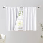 NICETOWN Bedroom 100% Blackout Curtains, 2 Panels, 34 by 36, Snow White, Window Treatment Rod Pocket Curtains/Drapes for Bedroom