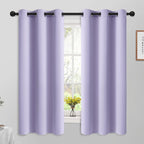 Yakamok 63 Inch Length Blackout Curtains for Bedroom, Thermal Insulated Room Darkening Grommet Top Window Drapes for Living Room,Lilac,42W x 63L,2 Panels